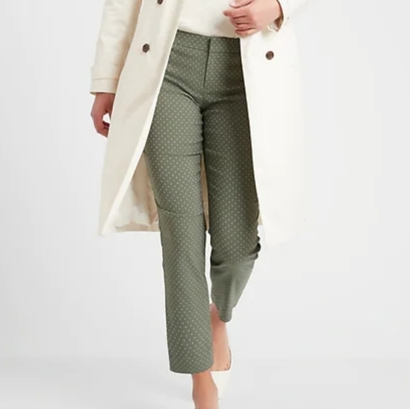 Banana Republic Pants - Banana Republic polka dot Sloan Slim Pant Green white 18